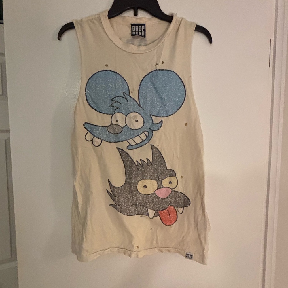 Drop Dead Sleeveless Cartoon Graphic Tee